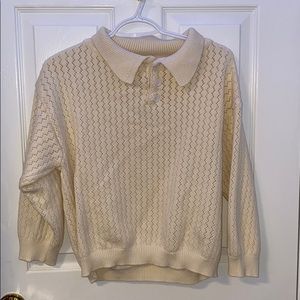 Knitted Cream Sweatshirt